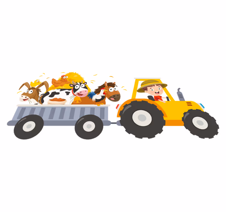 Tapete vinílico infantis fazendinha com animais - TenStickers
