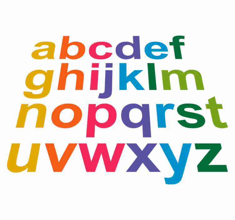 Tapete vinílico infantis alfabeto minimalista colorido - TenStickers