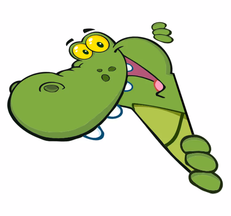 Tapete vinílico infantis crocodilo verde feliz - TenStickers