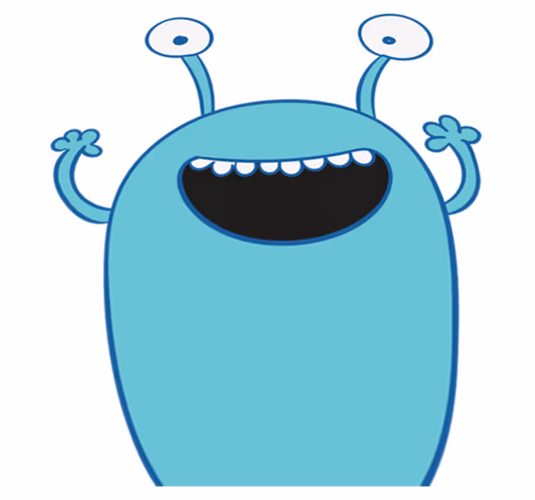 Tapete vinílico infantis com adesivo de armário azul monstro - TenStickers