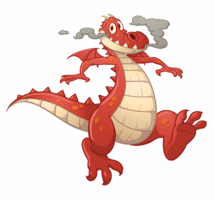 Tapete vinílico infantis dragão vermelho - TenStickers