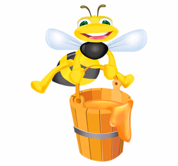 Tapete vinílico infantis abelha em cubo de mel - TenStickers
