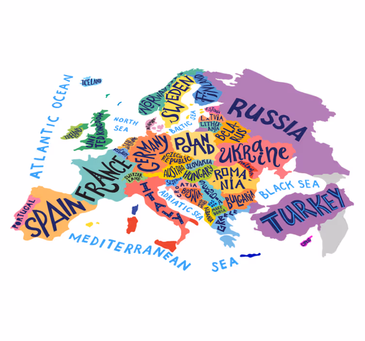 Tapete vinílico infantis mapa da europa - TenStickers