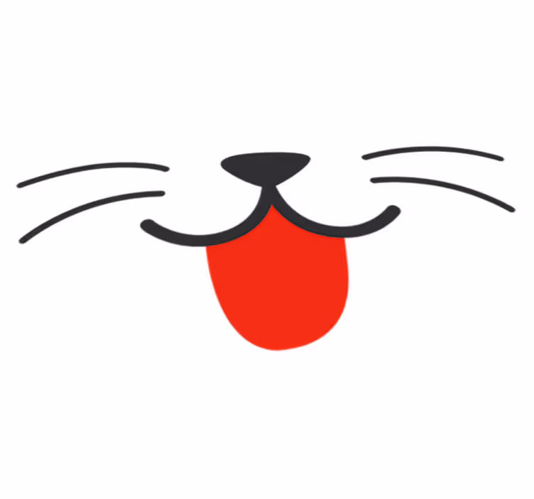 Tapete vinílico infantis com adesivo de boca e nariz de gato - TenStickers
