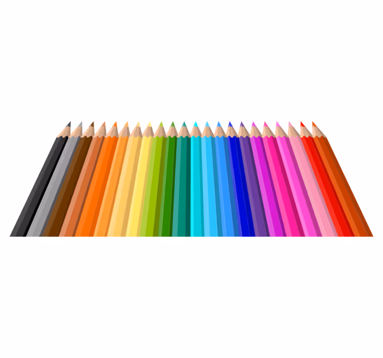 Tapete vinílico infantis com borda de lápis colorido - TenStickers