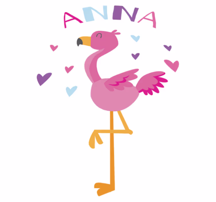 Tapete vinílico infantis flamenco personalizável - TenStickers