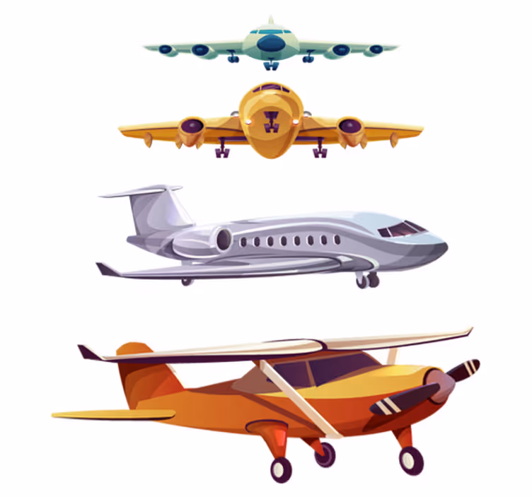 Tapete vinílico infantis com aviões na frente - TenStickers