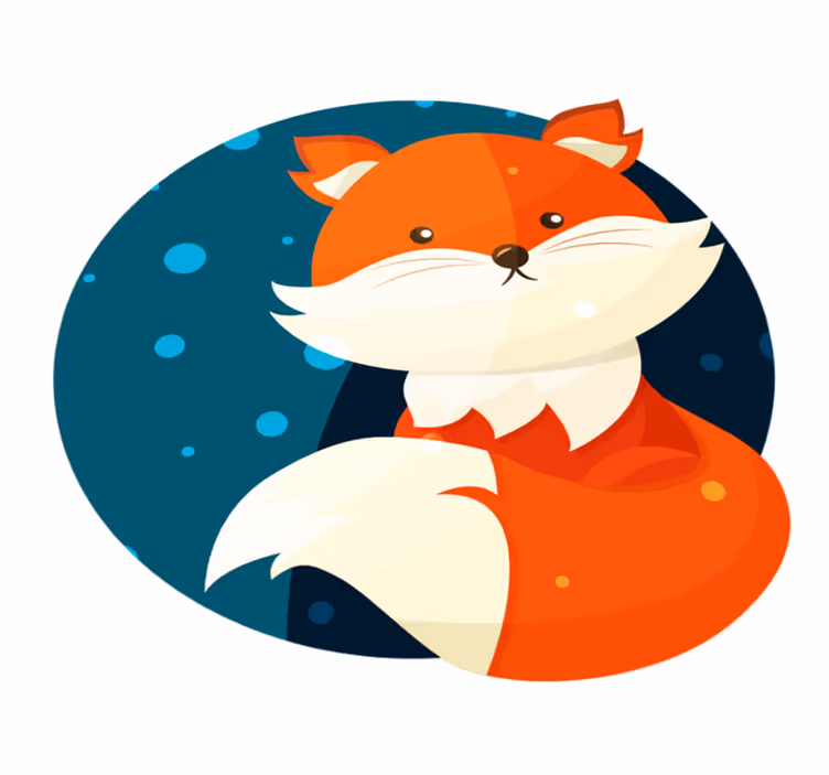 Tapete vinílico infantis com desenho de raposa fofa - TenStickers