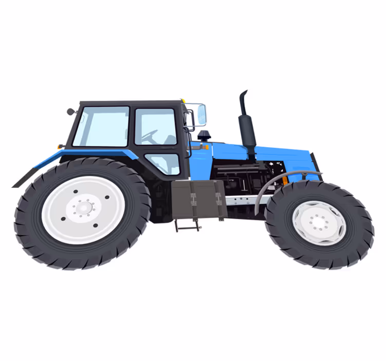 Tapete vinílico infantis trator moderno azul - TenStickers