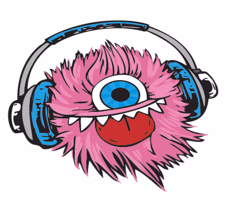 Tapete vinílico infantis monstro peludo rosa - TenStickers