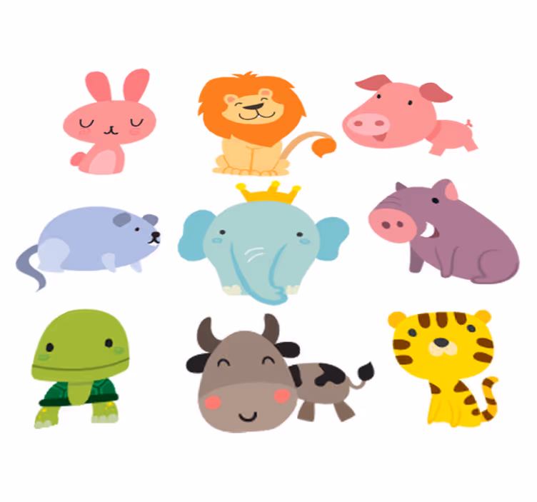 Tapete vinílico infantis adesivos de animais infantis - TenStickers