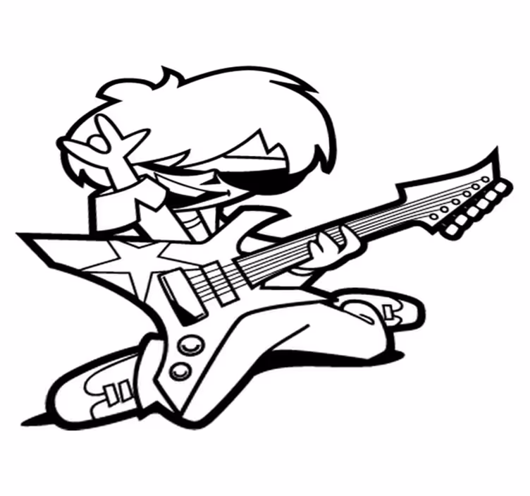 Tapete vinílico infantis adolescente com guitarra - TenStickers