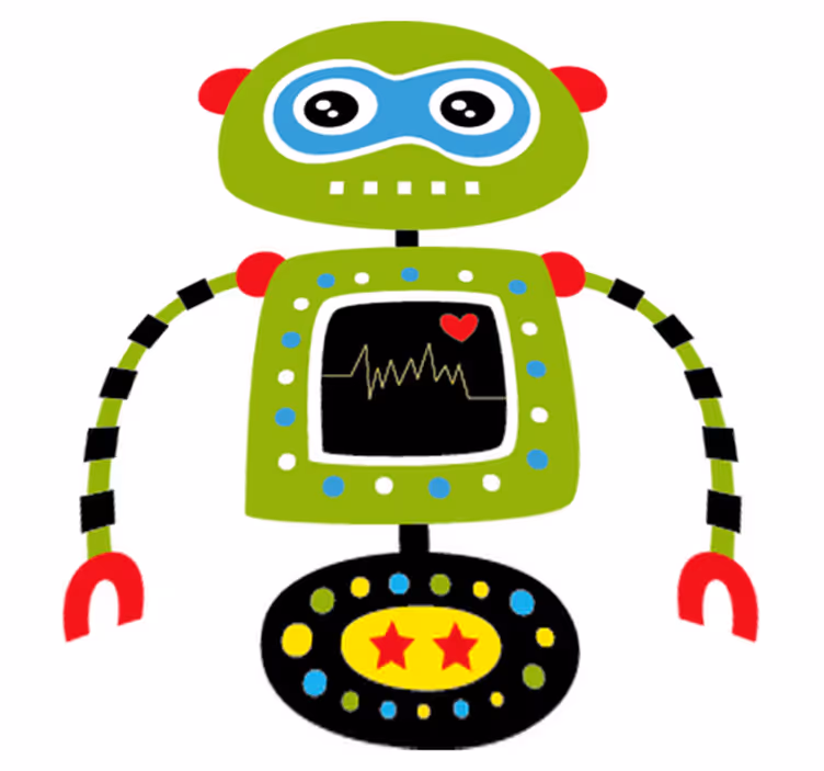 Tapete vinílico infantis robô verde - TenStickers
