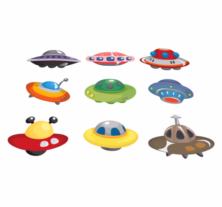 Tapete vinílico infantis adesivos de ovnis - TenStickers
