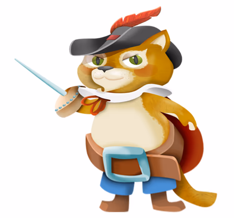 Tapete vinílico infantis gato de botas - TenStickers