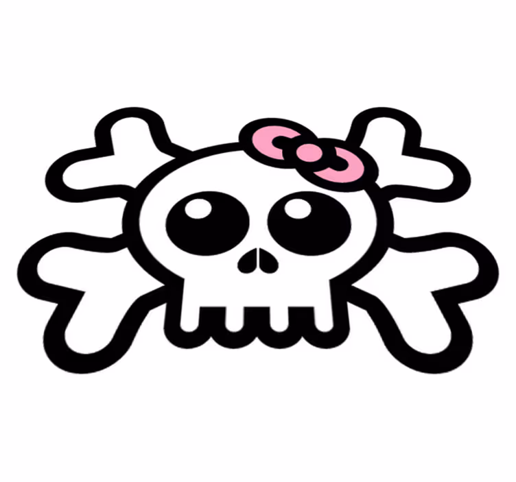 Tapete vinílico infantis caveira com fita - TenStickers