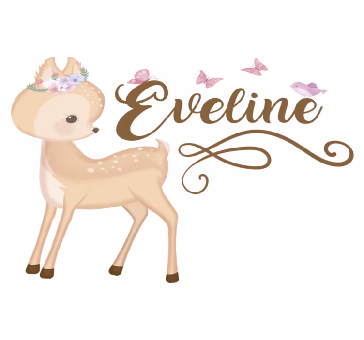 Tapete vinílico infantis com adesivo de cervo personalizado - TenStickers