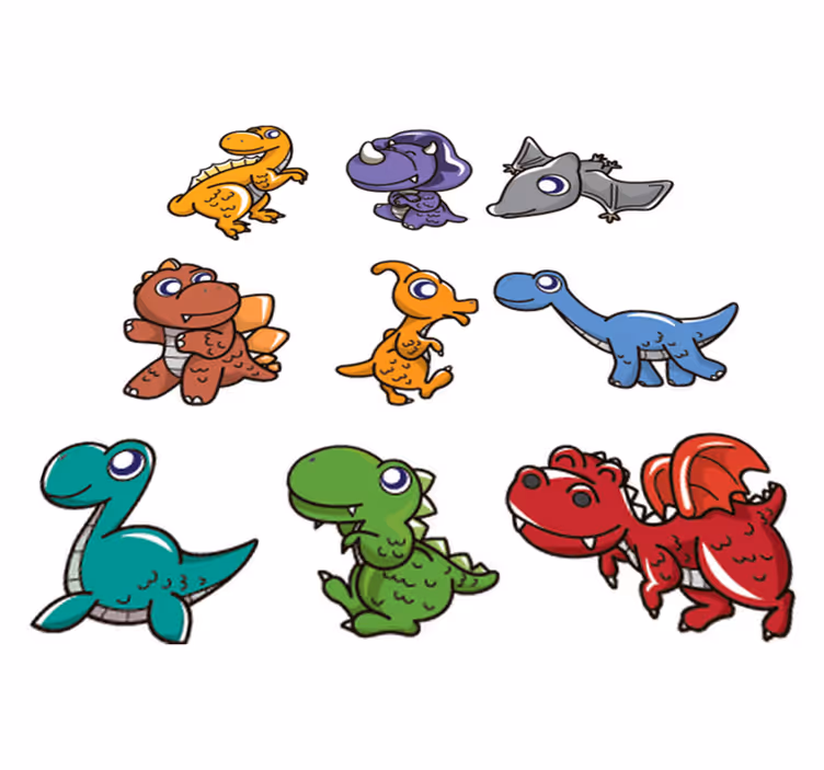 Tapete vinílico infantis adesivos de dinossauros bebés - TenStickers