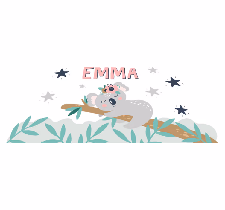 Tapete vinílico infantis com lindo coala para menina - TenStickers