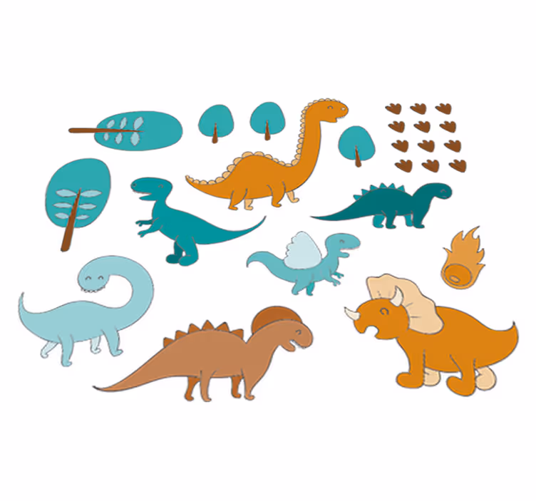 Tapete vinílico infantis sticker infantil paisagem jurássica - TenStickers