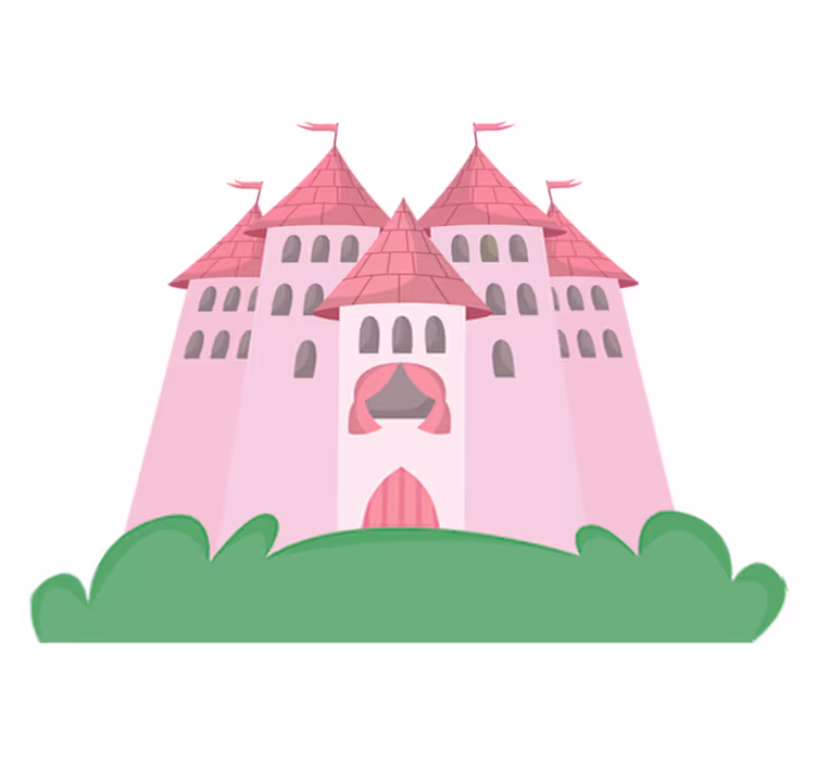 Tapete vinílico infantis castelo rosa - TenStickers