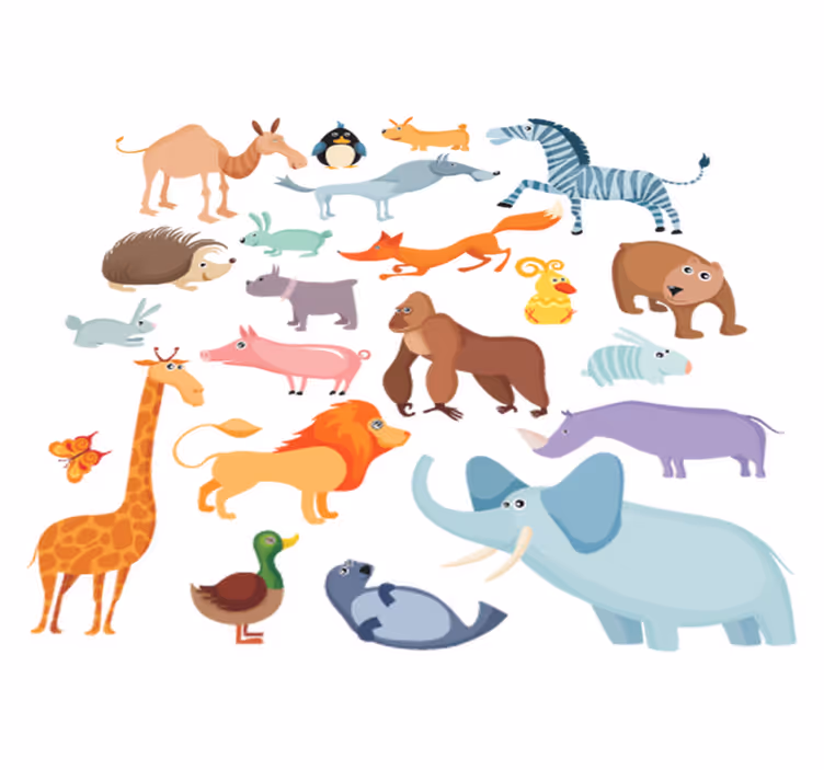 Tapete vinílico infantis adesivo infantil animais selvagens - TenStickers