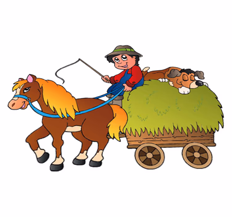 Tapete vinílico infantis cavalo de balanço com carrinho - TenStickers