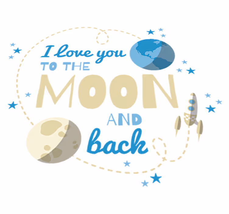 Tapete vinílico infantis te amo até a lua - TenStickers