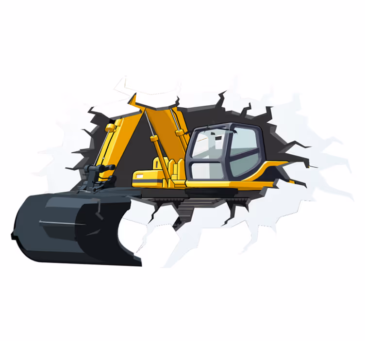 Tapete vinílico infantis bagger buraco na parede - TenStickers
