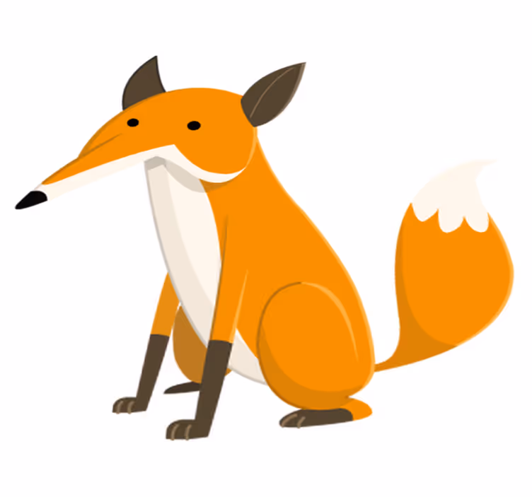 Tapete vinílico infantis raposo simples sentado - TenStickers