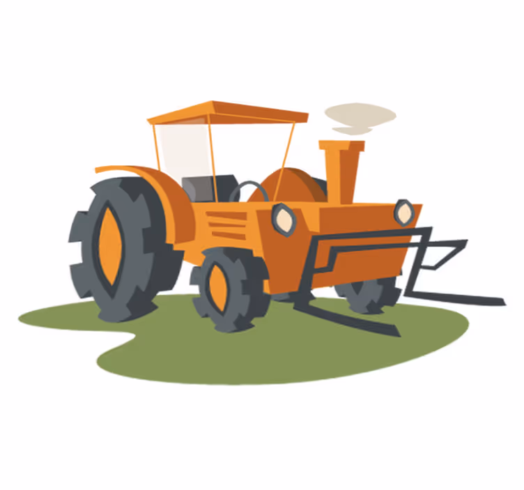 Tapete vinílico infantis trator laranja - TenStickers