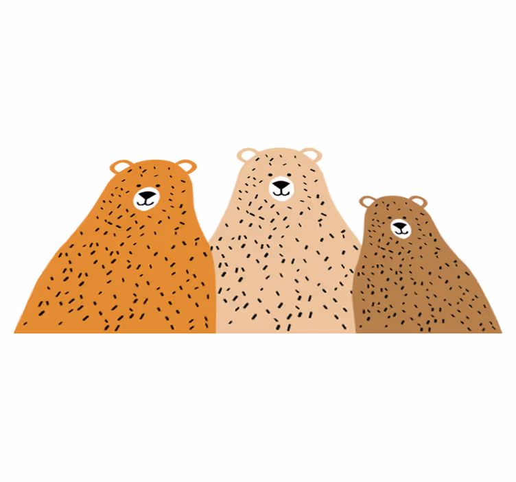 Tapete vinílico infantis três amigos ursinhos - TenStickers