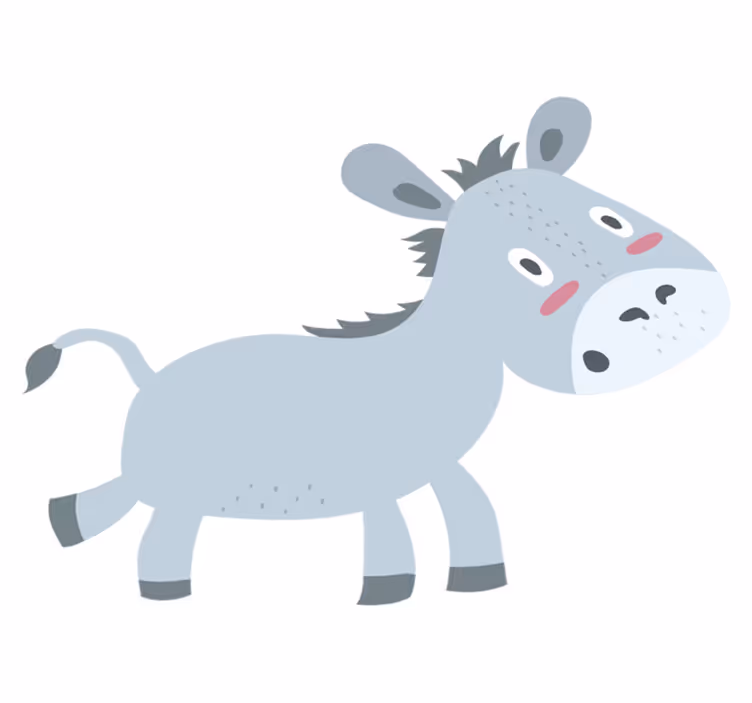 Tapete vinílico infantis burro cinza - TenStickers