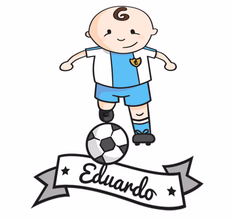 Tapete vinílico infantis jogador de futebol com nome - TenStickers