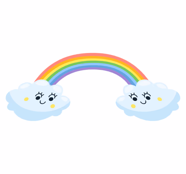 Tapete vinílico infantis nuvens fofas se olhando - TenStickers