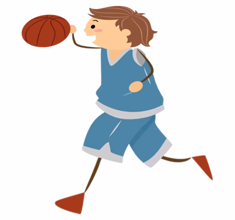 Tapete vinílico infantis adesivo menino basquete - TenStickers
