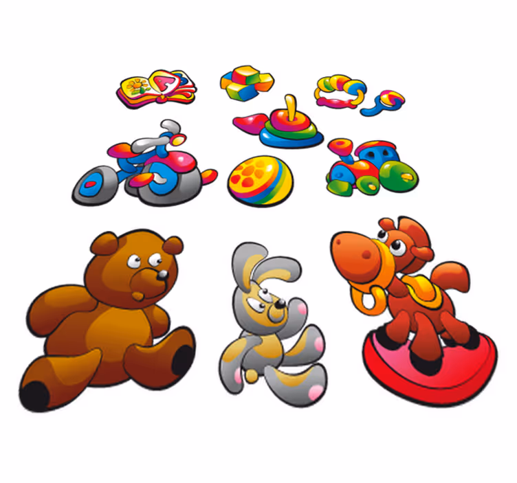 Tapete vinílico infantis adesivos coleção de brinquedos - TenStickers