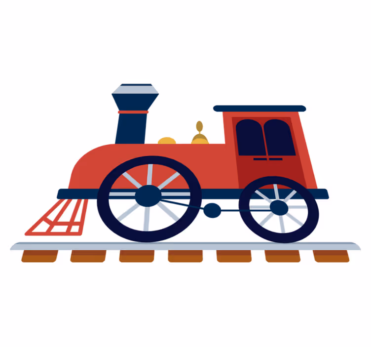 Tapete vinílico infantis trem vermelho antigo - TenStickers
