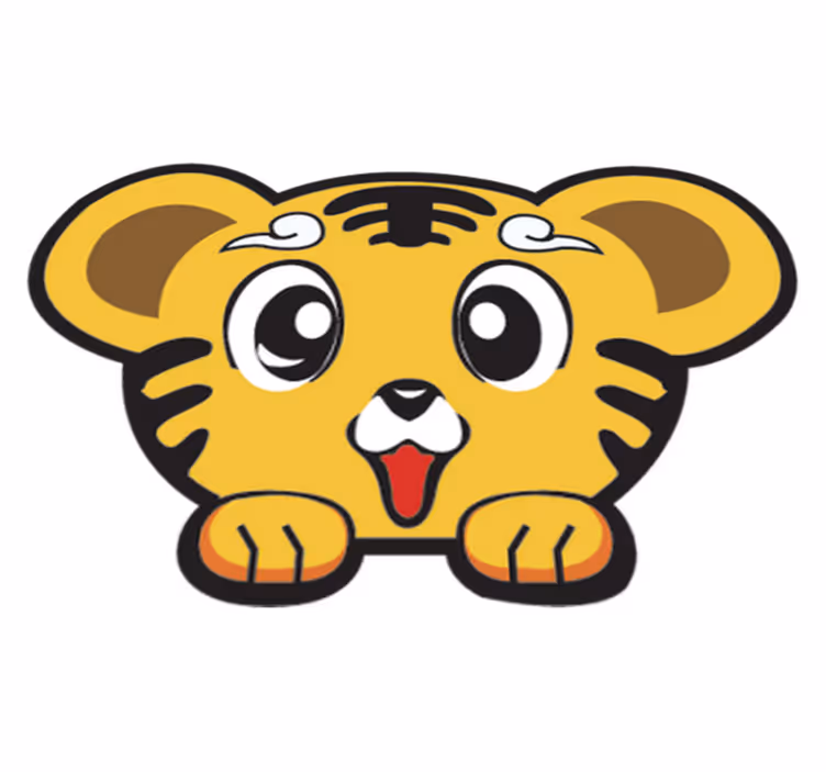 Tapete vinílico infantis tigre feliz bebê - TenStickers