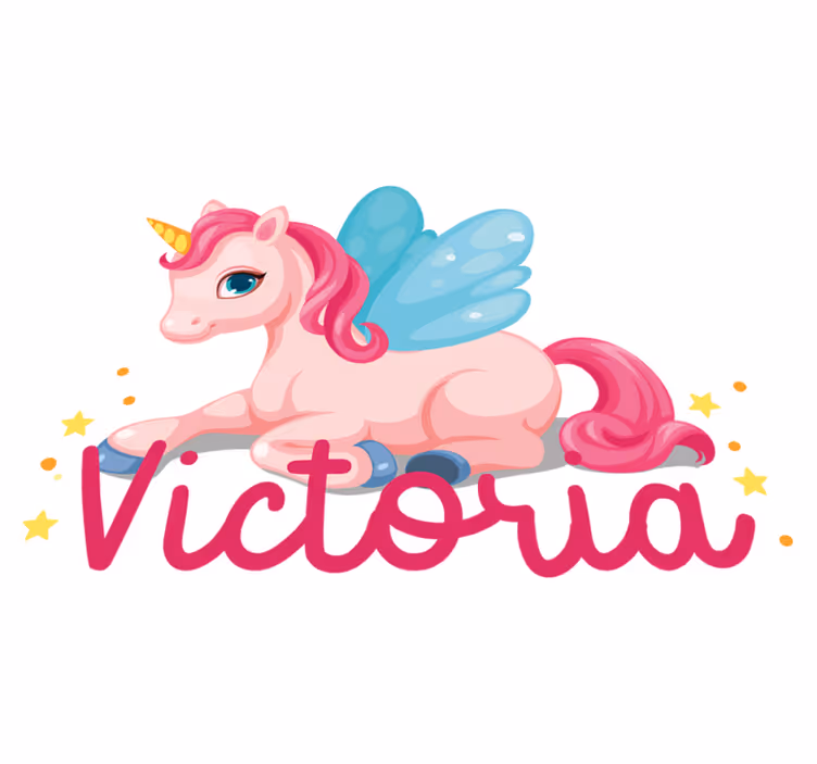 Tapete vinílico infantis unicórnio rosa divertido - TenStickers