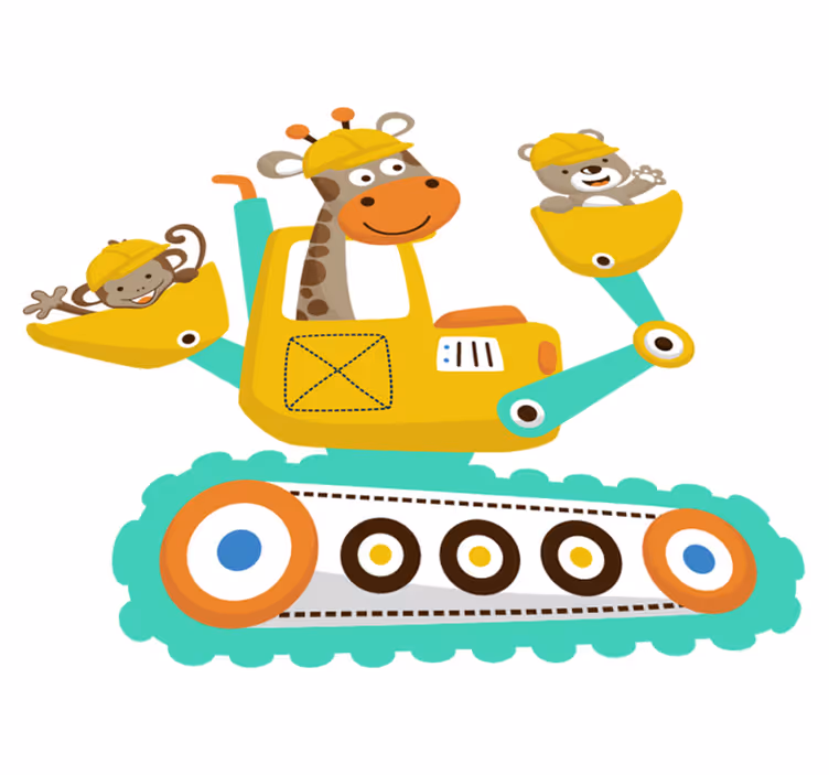 Tapete vinílico infantis com animais - TenStickers