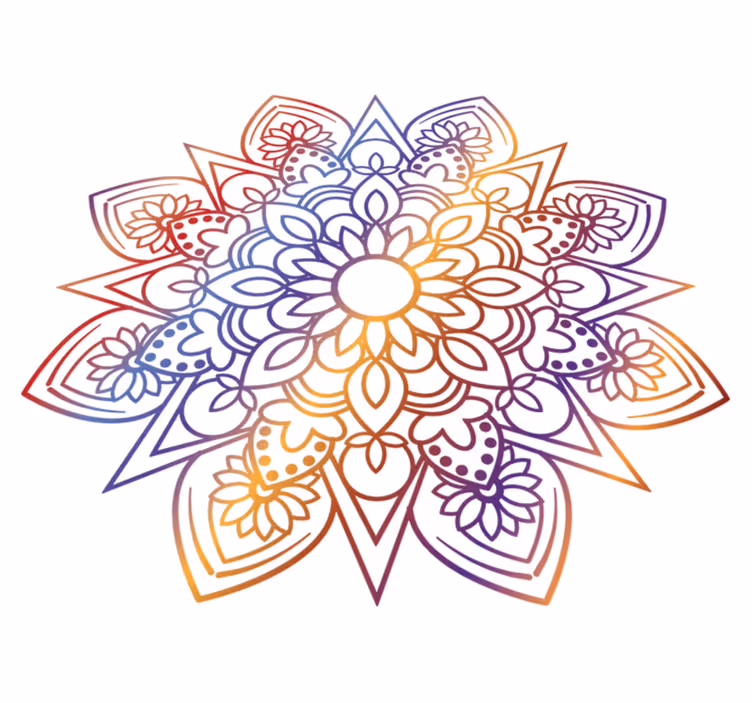 Tapete vinílico quarto mandala vibrante e ardente - TenStickers