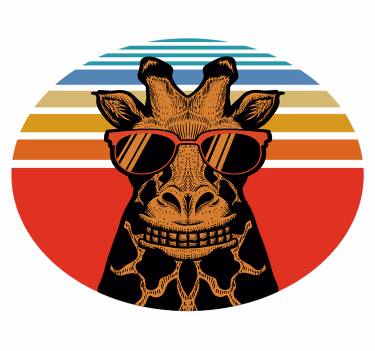 Tapete vinílico quarto girafa descolada - TenStickers