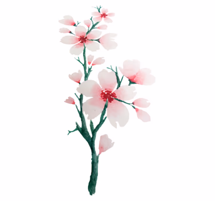 Tapete vinílico quarto com design de flores brancas fofas - TenStickers