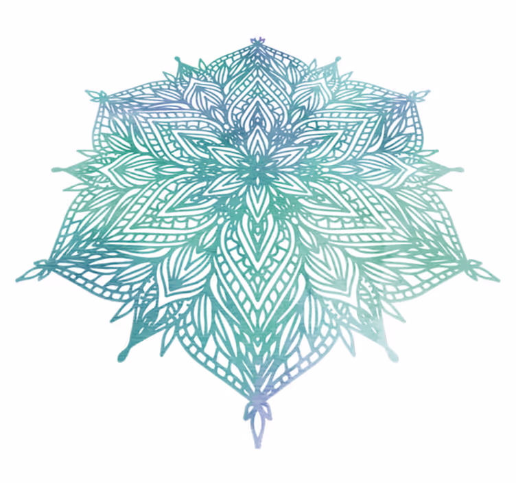 Tapete vinílico quarto mandala turquesa - TenStickers