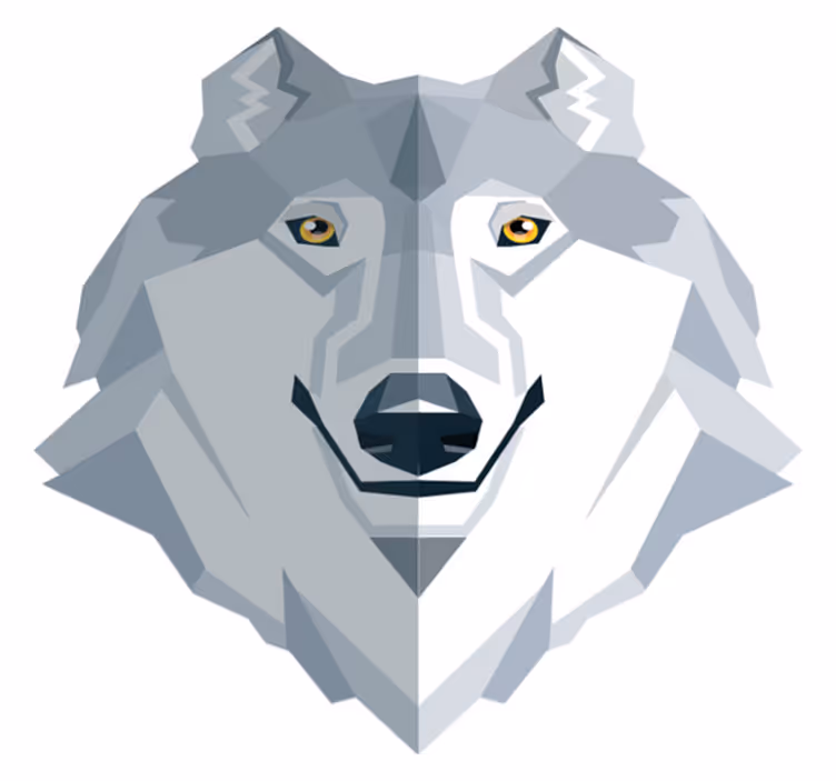 Tapete vinílico quarto com design de lobo abstrato - TenStickers