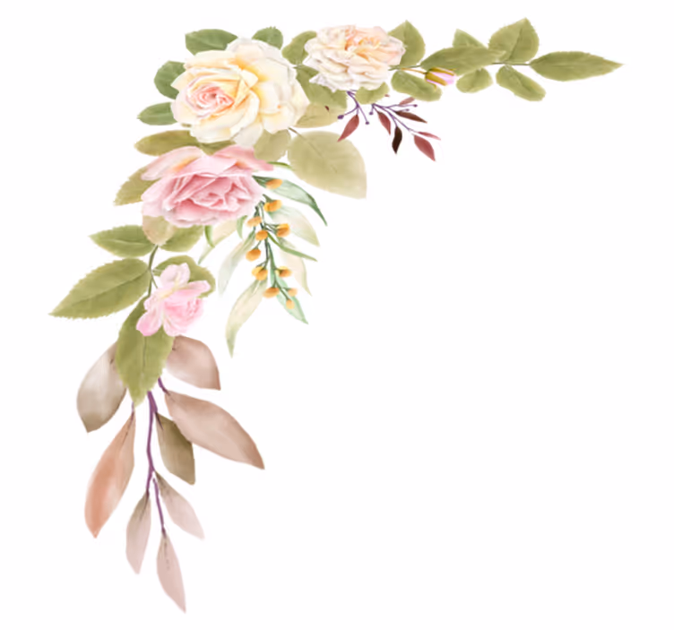 Tapete vinílico quarto rosas pink e brancas - TenStickers