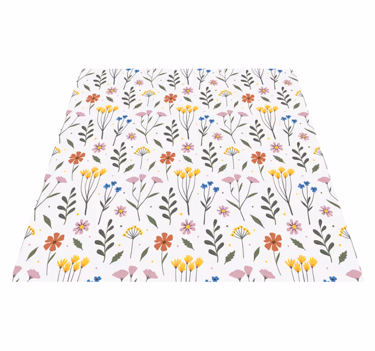 Tapete vinílico quarto com padrão de flores multicoloridas - TenStickers