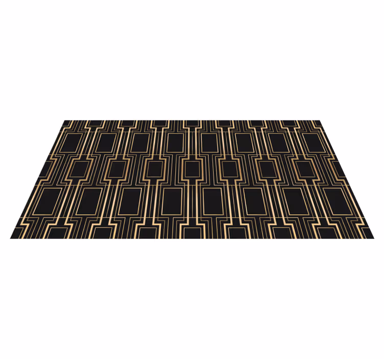 Tapete vinílico quarto padrão decorativo dourado e preto - TenStickers