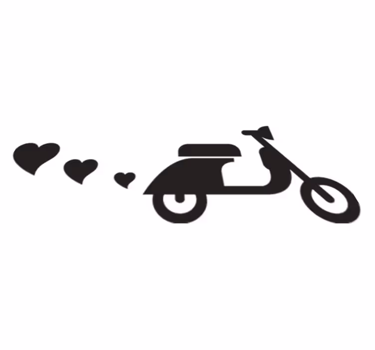 Tapete vinílico quarto moto e corações - TenStickers